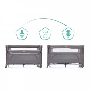 Lit parapluie avec roulettes porto gris Fillikid