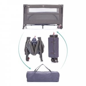 Lit parapluie avec roulettes porto gris Fillikid