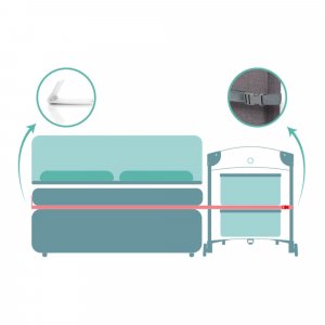 Lit parapluie avec roulettes porto gris Fillikid