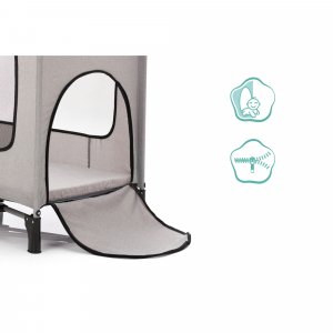 Lit parapluie avec roulettes paris gris clair Fillikid