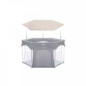 Tapis de parc 6 coins rainbows beige Fillikid