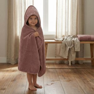 Serviette de bain enfant à capuche 75x75 cm, rose pissenlit Fillikid