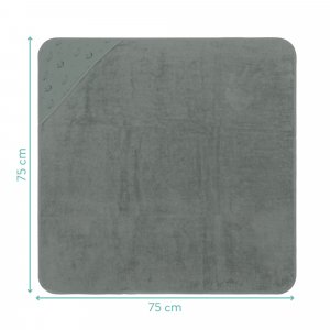 Serviette de bain enfant à capuche 75x75 cm, vert baleine Fillikid