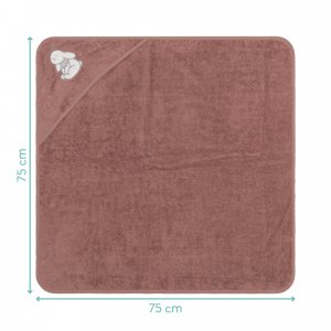 Serviette de bain à capuche 75x75 cm, rose lapin Fillikid