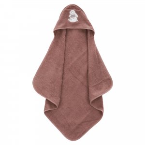 Serviette de bain à capuche 75x75 cm, rose lapin Fillikid