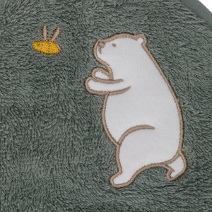 Serviette de bain enfant à capuche 75x75 cm, ours vert Fillikid