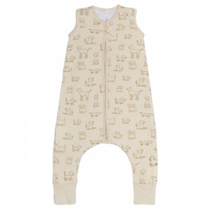 Gigoteuse à pieds sans manches et chaussettes antidérapantes - 80 cm - chien beige - tog 2.5 Fillikid