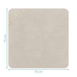 Serviette de bain enfant à capuche 75x75 cm, chien beige Fillikid