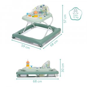 Trotteur bébé emil vert/menthe Fillikid