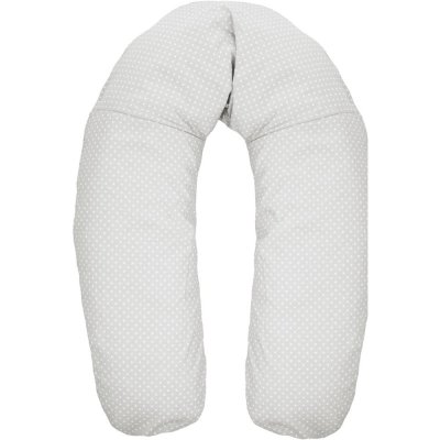 Coussin d'allaitement microbille gris pois blanc