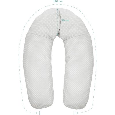 Coussin d'allaitement microbille gris pois blanc