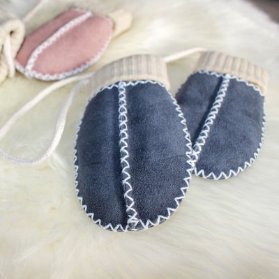 Les moufles en peau d'agneau gr. i bleu glacier