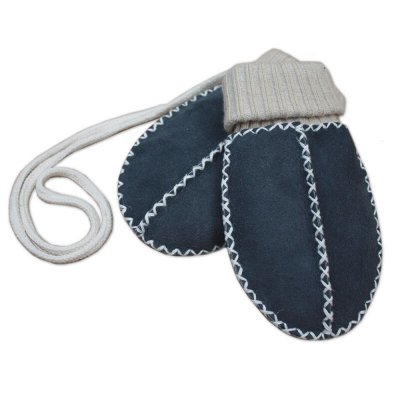 Les moufles en peau d'agneau gr. ii bleu glacier