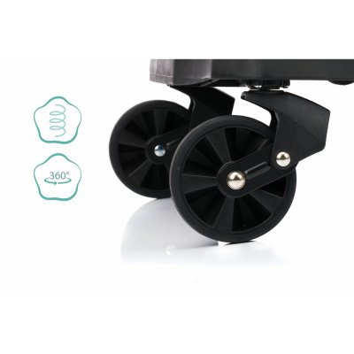 Planche à roulettes poussette noir gris