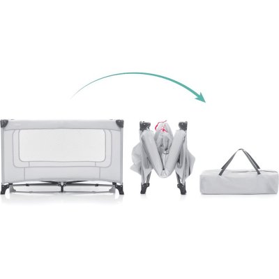 Lit parapluie bébé nizza gris pierre