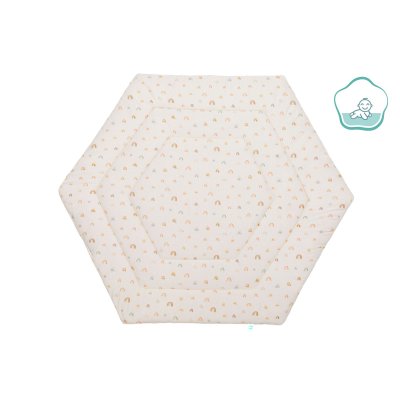 Tapis de parc 6 coins rainbows beige