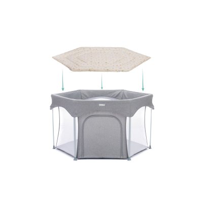 Tapis de parc 6 coins rainbows beige