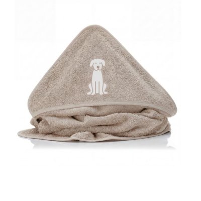 Serviette de bain enfant à capuche 75x75 cm, bello beige