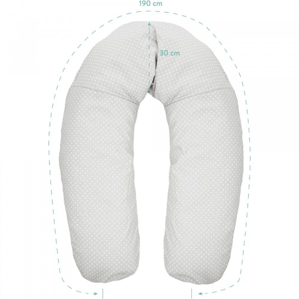 Coussin d'allaitement microbille gris pois blanc Fillikid