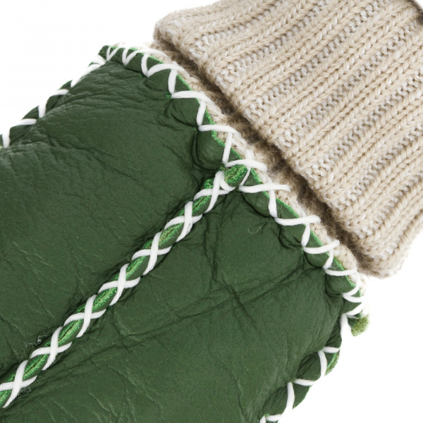 Les moufles en peau d'agneau gr. i vert Fillikid