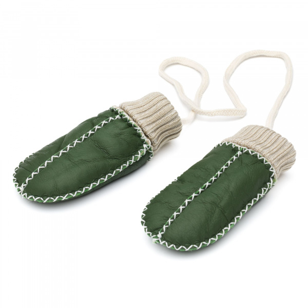 Les moufles en peau d'agneau gr. i vert Fillikid