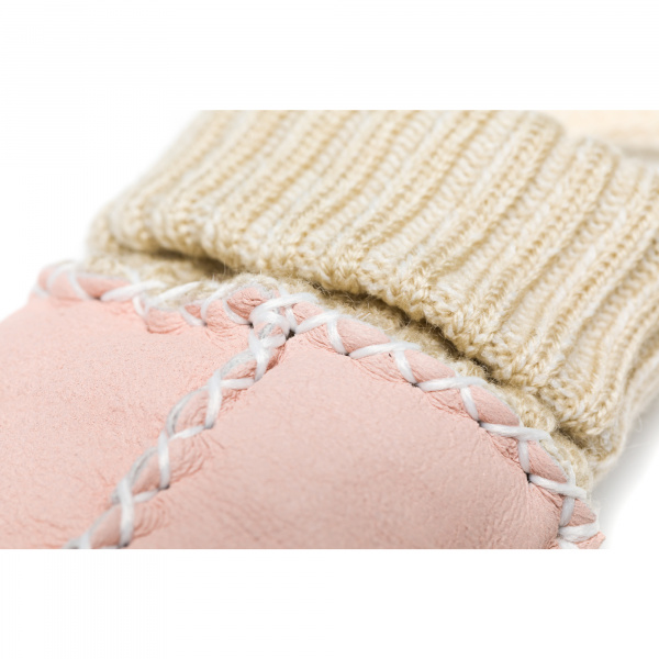 Les moufles en peau d'agneau gr. i rose Fillikid