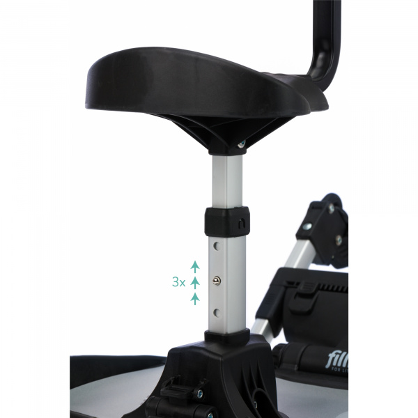 Planche à roulettes avec siège noir gris Fillikid