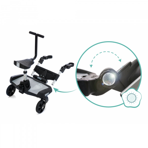 Planche à roulettes avec siège noir gris Fillikid