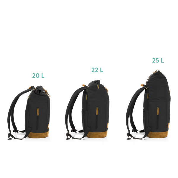 Sac à dos à langer rolltop berlin mélange noir Fillikid