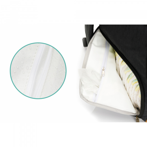 Sac à dos à langer rolltop berlin mélange noir Fillikid