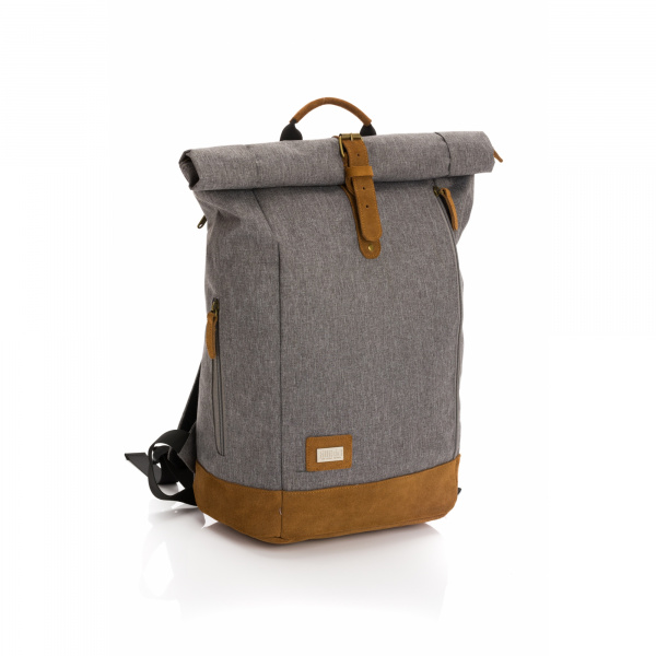 Sac à dos à langer rolltop berlin mélange gris Fillikid