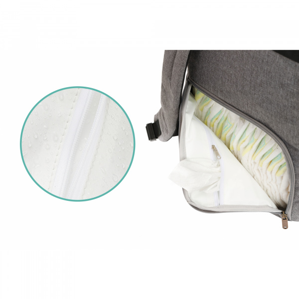 Sac à dos à langer rolltop berlin mélange gris Fillikid