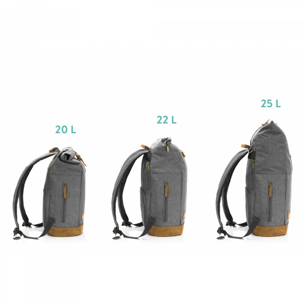 Sac à dos à langer rolltop berlin mélange gris Fillikid