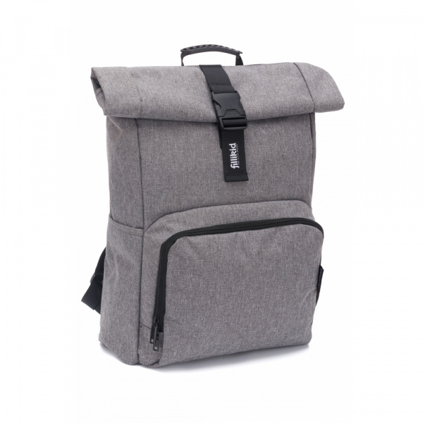 Sac à dos à langer rolltop tokio mélange gris Fillikid