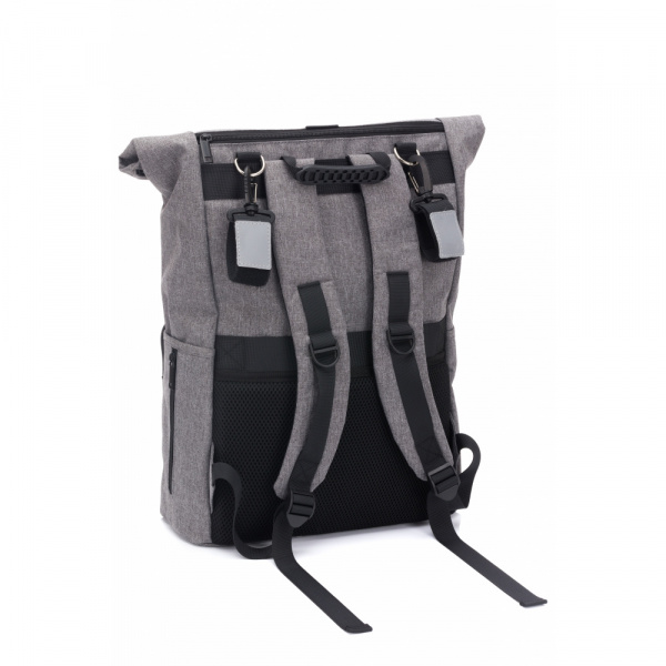 Sac à dos à langer rolltop tokio mélange gris Fillikid