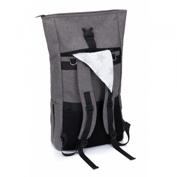 Sac à dos à langer rolltop tokio mélange gris Fillikid