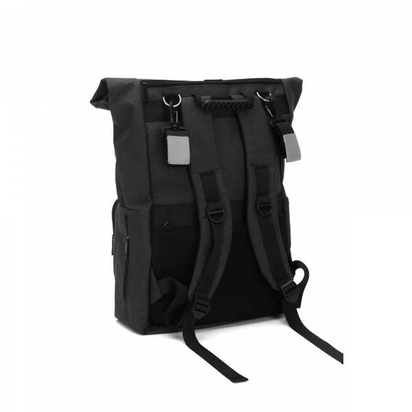Sac à dos à langer rolltop tokio mélange noir Fillikid