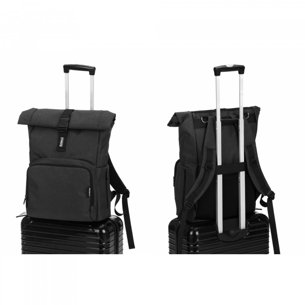 Sac à dos à langer rolltop tokio mélange noir Fillikid
