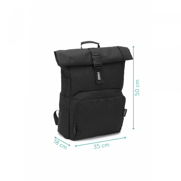 Sac à dos à langer rolltop tokio mélange noir Fillikid