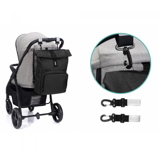 Sac à dos à langer rolltop tokio mélange noir Fillikid