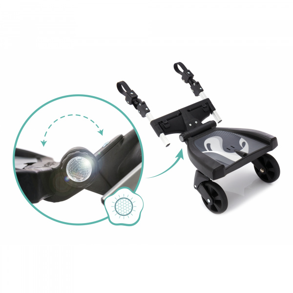 Planche à roulettes poussette noir gris Fillikid