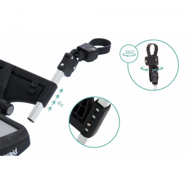 Planche à roulettes poussette noir gris Fillikid