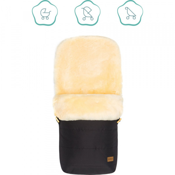 Chancelière hiver en peau d'agneau - cosy - noir Fillikid