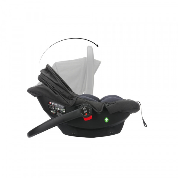 Poussette trio combinée 3en1 jaguar mélange gris foncé Fillikid