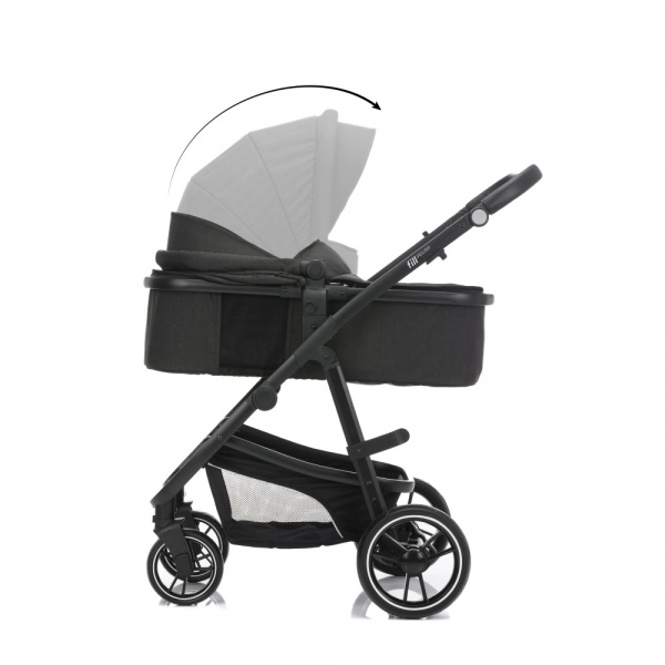 Poussette trio combinée 3en1 jaguar mélange gris foncé Fillikid