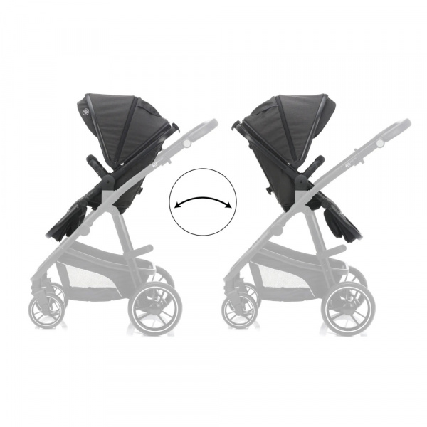 Poussette trio combinée 3en1 jaguar mélange gris foncé Fillikid