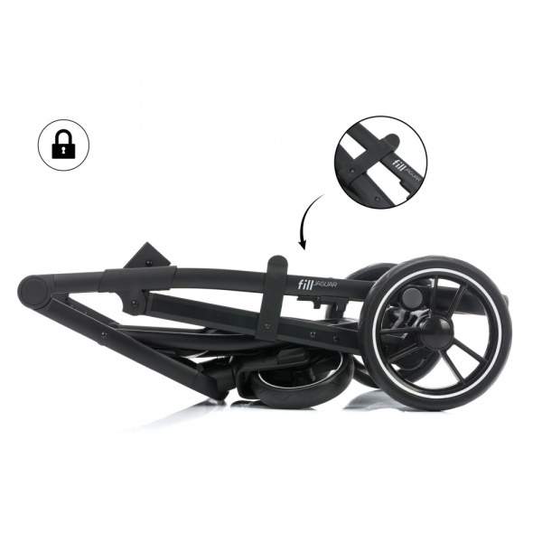 Poussette trio combinée 3en1 jaguar mélange vert Fillikid