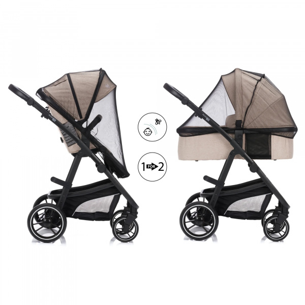 Poussette trio combinée 3en1 jaguar mélange naturel Fillikid