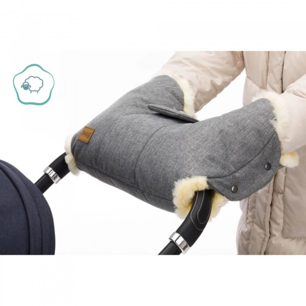 Protège-mains pour poussette nyby agneau gris chiné Fillikid