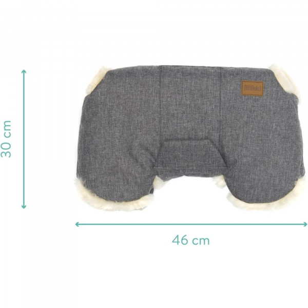 Protège-mains pour poussette nyby agneau gris chiné Fillikid